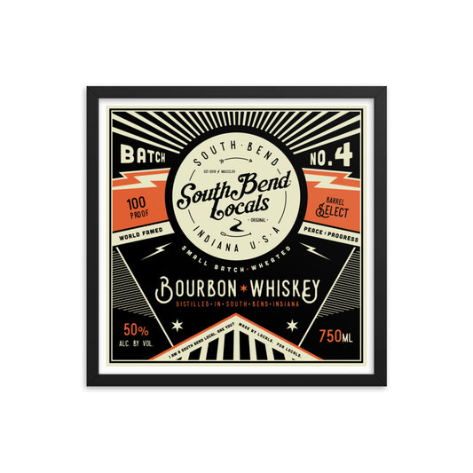 South Bend Locals Bourbon Framed poster