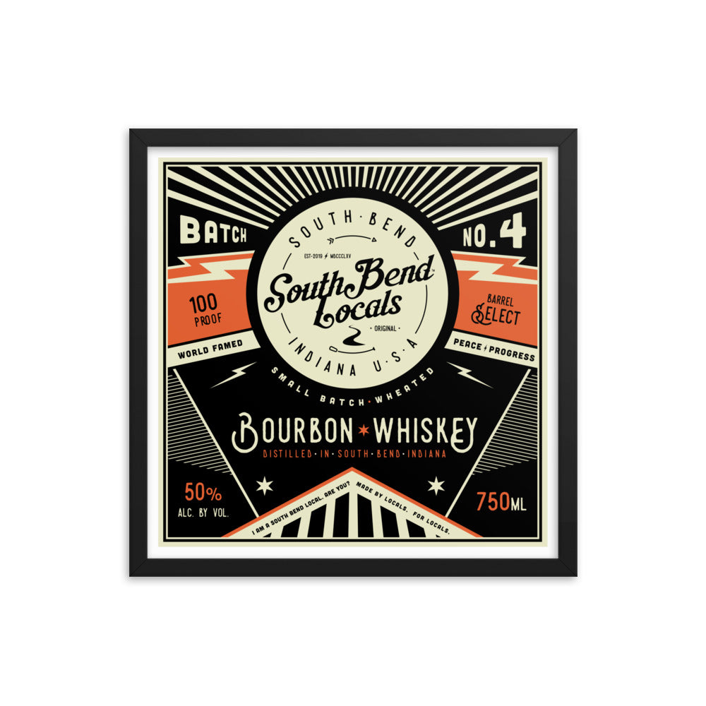 South Bend Locals Bourbon Framed poster