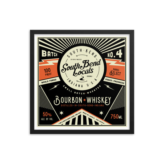 South Bend Locals Bourbon Framed poster